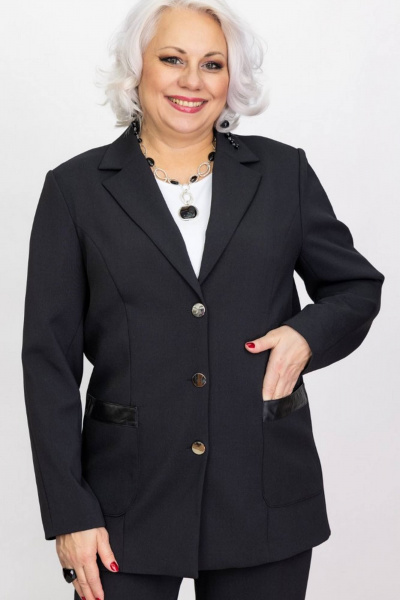 Жакет классический с накладными карманами из текстиля Camelia 2349 2 - фото 1