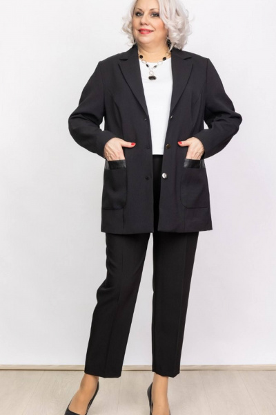 Жакет классический с накладными карманами из текстиля Camelia 2349 2 - фото 2