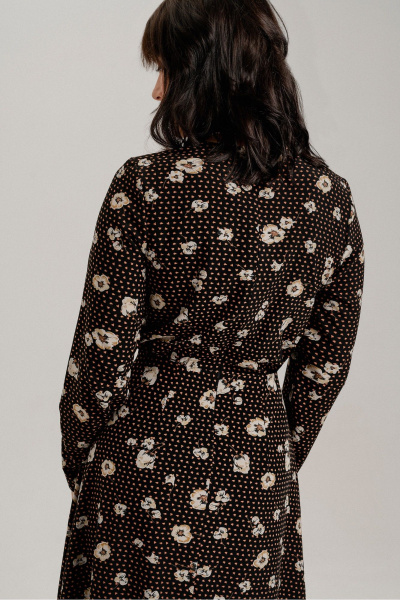 Платье приталенное с принтом и длинными рукавами JRSy 2506 - фото 4