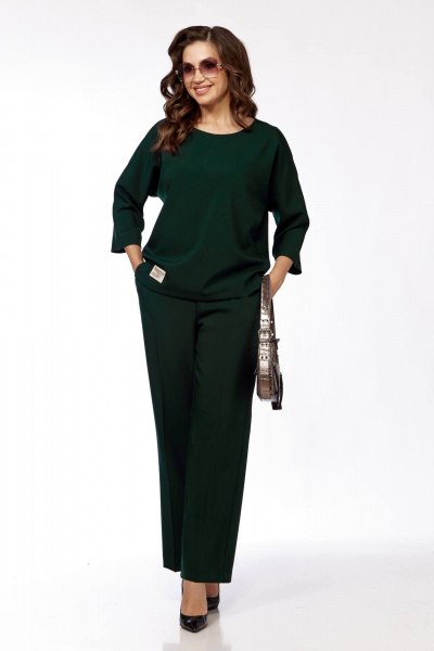 Элегантный женский комплект блуза с летучей мышью и брюки Taita plus 2423/1 бутылка - фото 2