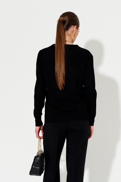 Джемпер черный прямого силуэта из трикотажа Ketty К-19040 черный - фото 6