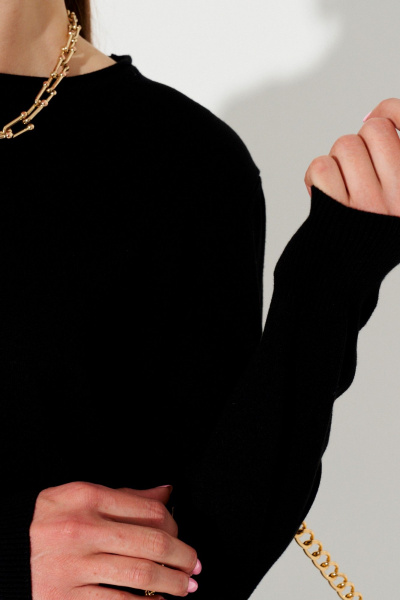 Джемпер черный прямого силуэта из трикотажа Ketty К-19040 черный - фото 5