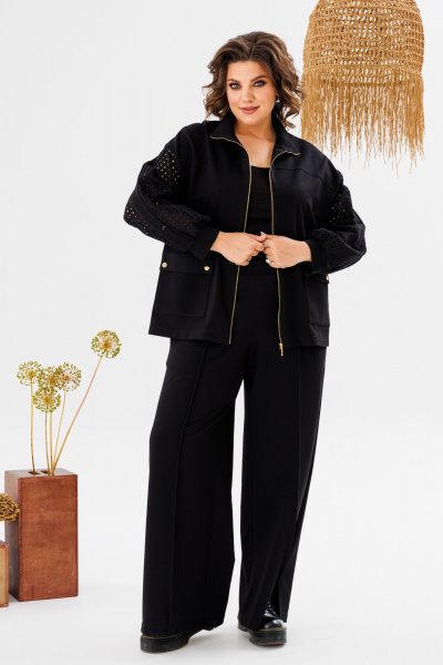 Демисезонный костюм жакет и брюки из хлопка и текстиля Romanovich Style 2-2719 - фото 1