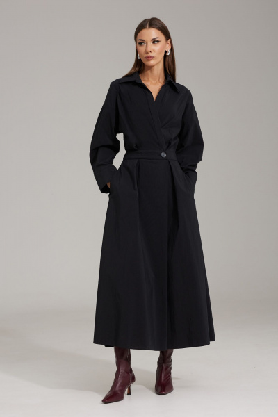 Платье приталенное со спущенным плечом и карманами N.O.W. 1478 - фото 4