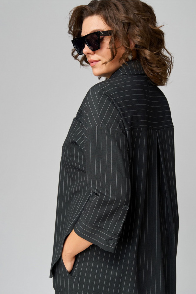 Костюм блуза и брюки с горизонтальной кокеткой из текстиля Орхидея 1468 - фото 5