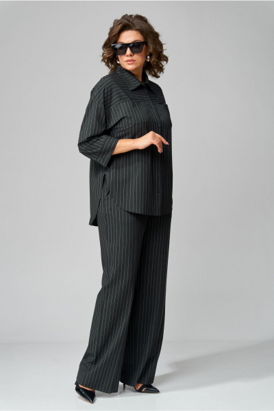 Костюм блуза и брюки с горизонтальной кокеткой из текстиля Орхидея 1468 - фото 4
