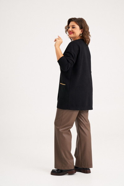 Демисезонный длинный кардиган свободного силуэта из трикотажа Almirastyle 392 - фото 5