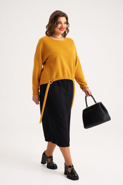 Демисезонный стильный комплект из джемпера и юбки из трикотажа Almirastyle 393 - фото 3