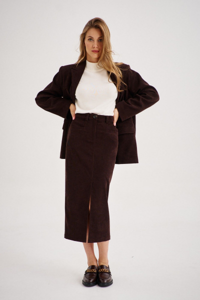 Комплект юбки и джемпера из вискозного трикотажа на каждый день EZER 2105 баклажан - фото 5