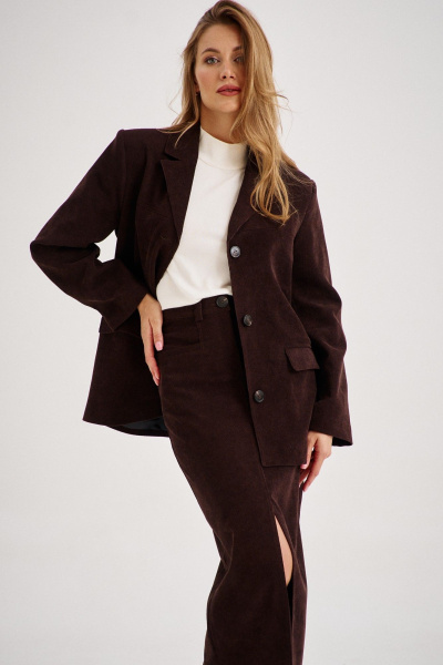 Комплект юбки и джемпера из вискозного трикотажа на каждый день EZER 2105 баклажан - фото 4