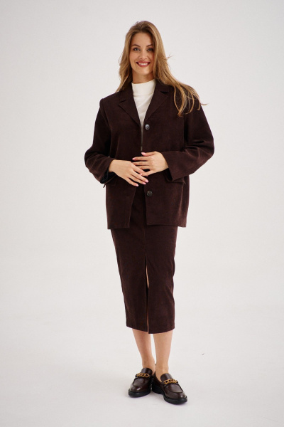 Комплект юбки и джемпера из вискозного трикотажа на каждый день EZER 2105 баклажан - фото 1