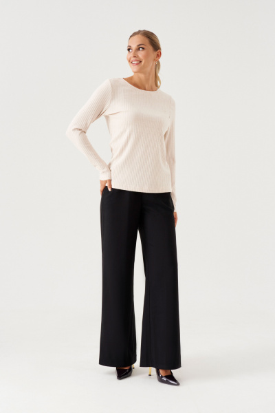 Джемпер полуприлегающего силуэта из трикотажа для повседневных образов Панда 194740w молочный - фото 1