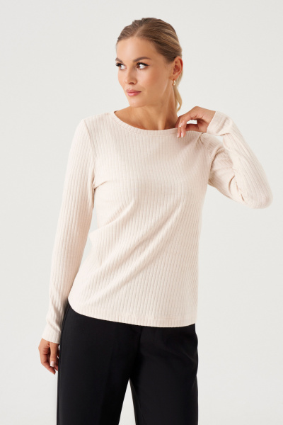 Джемпер полуприлегающего силуэта из трикотажа для повседневных образов Панда 194740w молочный - фото 2