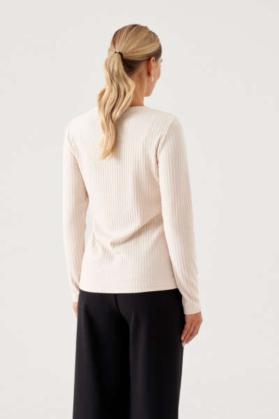 Джемпер полуприлегающего силуэта из трикотажа для повседневных образов Панда 194740w молочный - фото 5