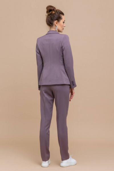 Фиолетовый двубортный пиджак с классической посадкой из ткани Domna 8403.170 сиреневый - фото 3