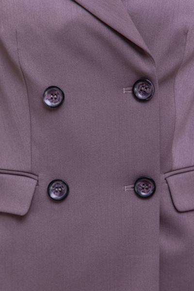 Фиолетовый пиджак из текстиля с двубортной застежкой и лацканами Domna 8403.164 сиреневый - фото 4