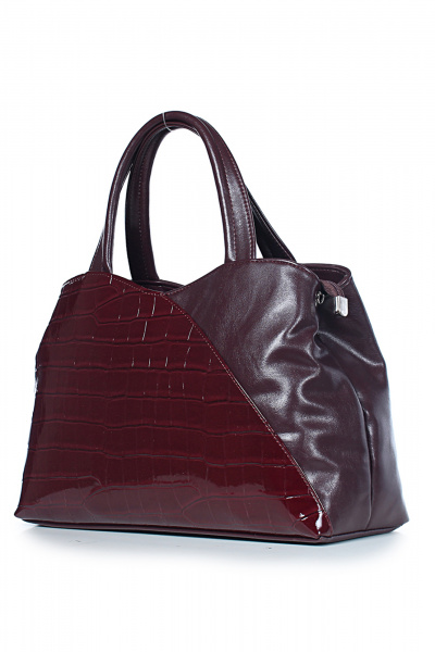 Красная сумка из экокожи на два отделения для ежедневных образов Galanteya 12324.24с637к45 бордо - фото 1