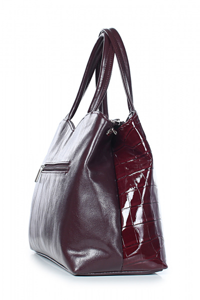 Красная сумка из экокожи на два отделения для ежедневных образов Galanteya 12324.24с637к45 бордо - фото 4