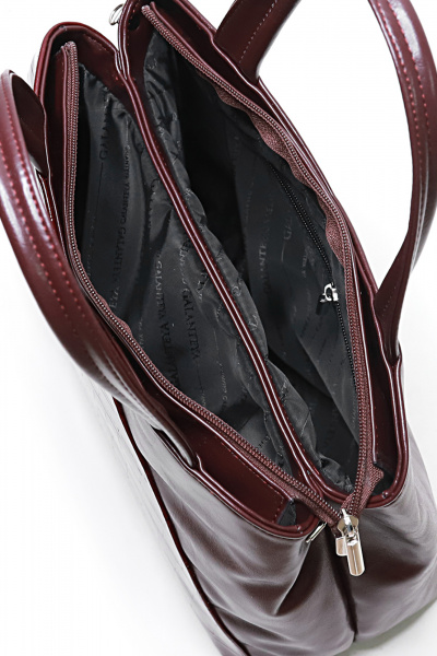 Красная сумка из экокожи на два отделения для ежедневных образов Galanteya 12324.24с637к45 бордо - фото 5