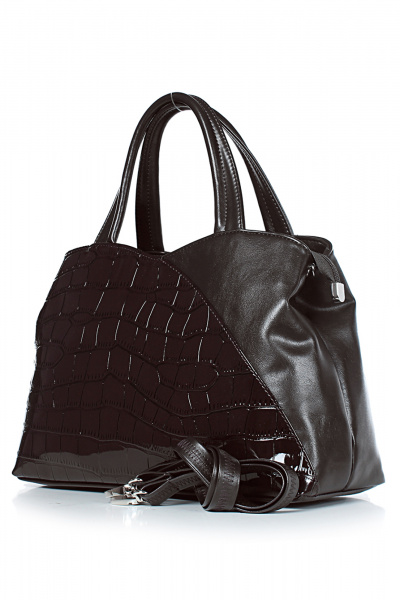 Бежевая сумка из натуральной кожи на два отделения Galanteya 12324.24с637к45 кор.т/коричн - фото 1