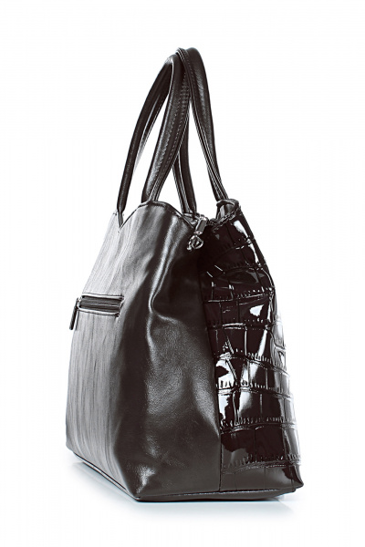 Бежевая сумка из натуральной кожи на два отделения Galanteya 12324.24с637к45 кор.т/коричн - фото 4