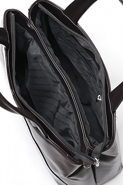 Бежевая сумка из натуральной кожи на два отделения Galanteya 12324.24с637к45 кор.т/коричн - фото 5