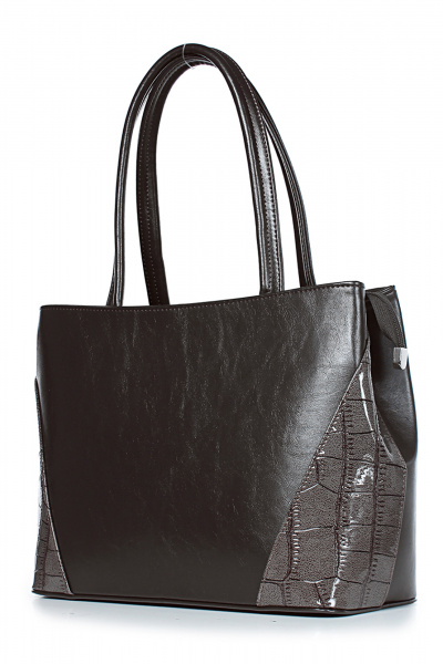 Классическая коричневая сумка из экокожи на каждый день Galanteya 13624.24с620к45 кор.т/серый - фото 1