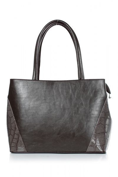 Классическая коричневая сумка из экокожи на каждый день Galanteya 13624.24с620к45 кор.т/серый - фото 2