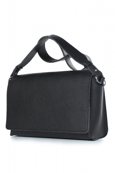 Сумка из экокожи с карманом и ремнем-нашлёпкой Galanteya 35123.24с77к45 черный - фото 1