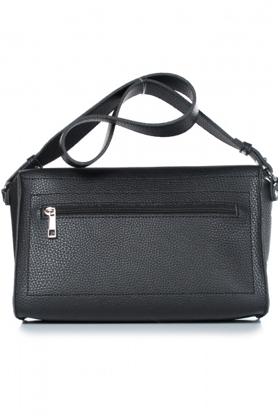 Сумка из экокожи с карманом и ремнем-нашлёпкой Galanteya 35123.24с77к45 черный - фото 3
