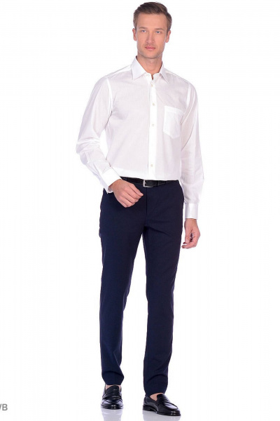 Рубашка классический крой из хлопка для деловых образов Pan-Mod 2001/1.170 молочный - фото 2
