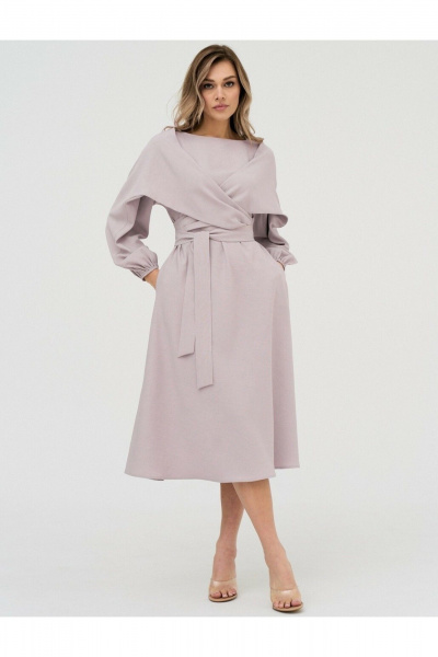 Платье нарядное прилегающего силуэта с поясом и расширенными рукавами AltaModa 1020 - фото 1