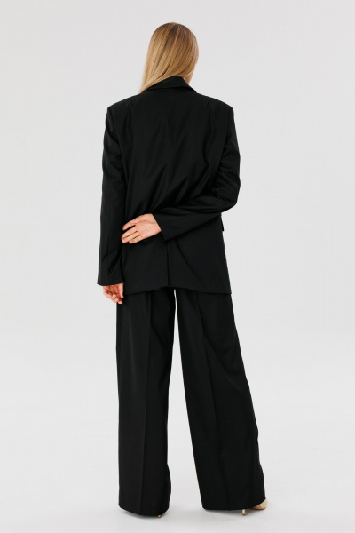 Классические брюки Палаццо из текстиля для делового образа FAMA 24035-1 чёрный - фото 6