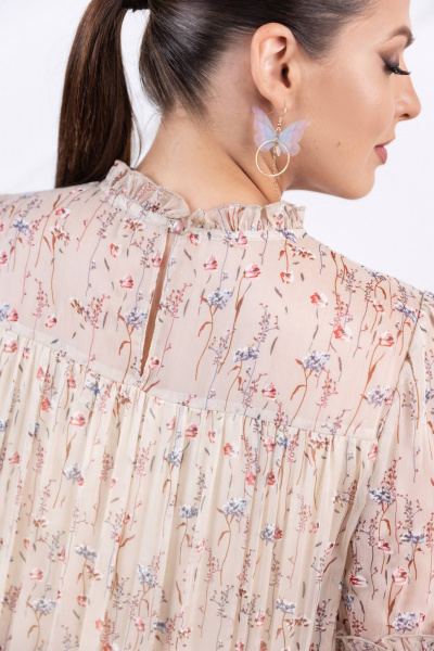 Платье демисезонное с кокетками и воланами ASV 2727 бежевый - фото 6