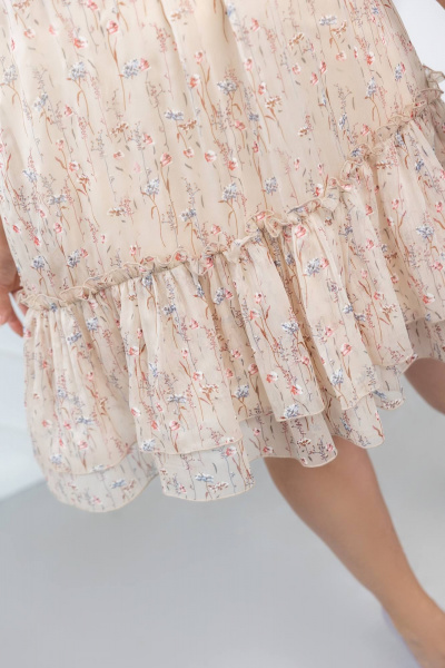 Платье демисезонное с кокетками и воланами ASV 2727 бежевый - фото 4