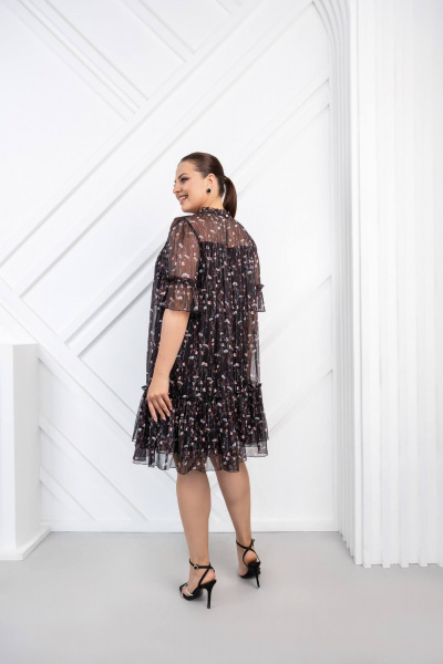 Платье нарядное и повседневное с рюшами ASV 2727 черный - фото 7