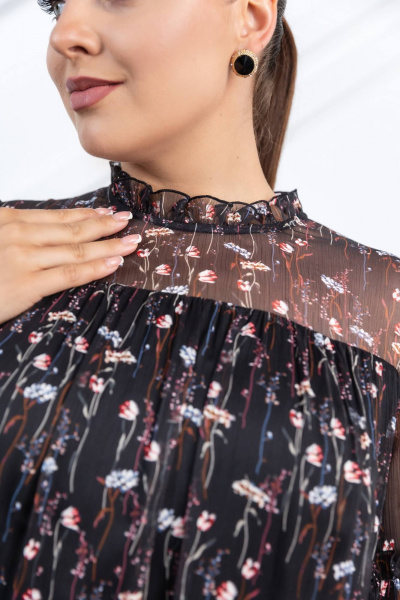 Платье нарядное и повседневное с рюшами ASV 2727 черный - фото 6