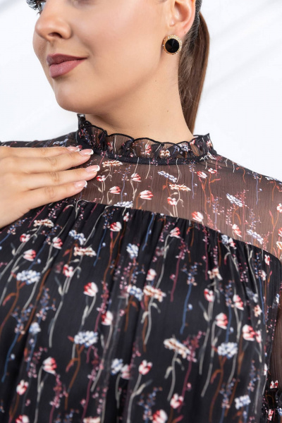 Платье нарядное и повседневное с рюшами ASV 2727 черный - фото 3