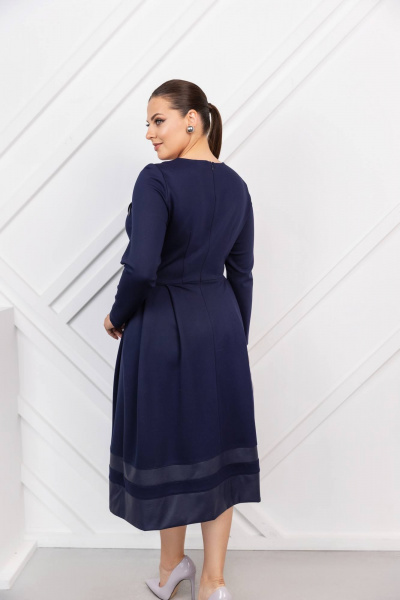 Платье с отрезной талией и складками из трикотажа ASV 2736 синий - фото 5