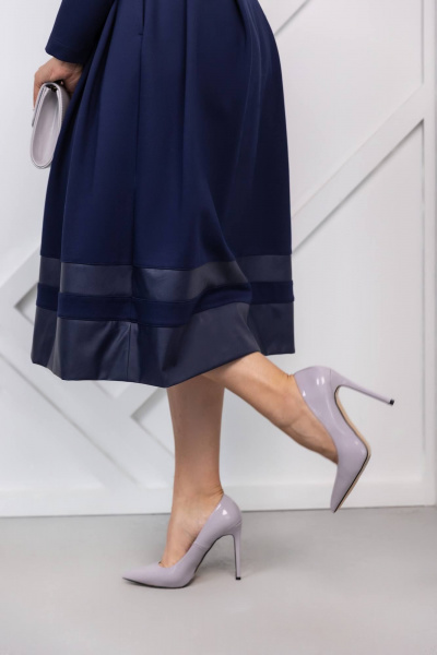 Платье с отрезной талией и складками из трикотажа ASV 2736 синий - фото 3