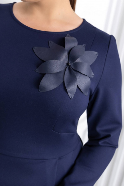 Платье с отрезной талией и складками из трикотажа ASV 2736 синий - фото 2