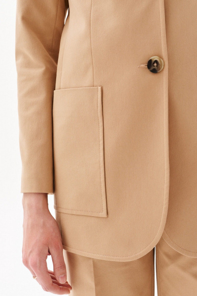 Жакет полуприлегающий из костюмной ткани на пуговицах Morozov Amavie 3.2071_A2_Louvia табак - фото 5