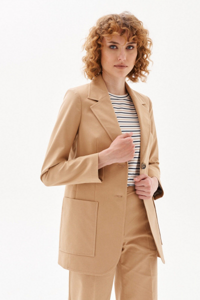 Жакет полуприлегающий из костюмной ткани на пуговицах Morozov Amavie 3.2071_A2_Louvia табак - фото 4