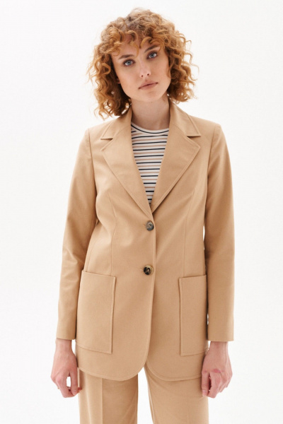 Жакет полуприлегающий из костюмной ткани на пуговицах Morozov Amavie 3.2071_A2_Louvia табак - фото 3