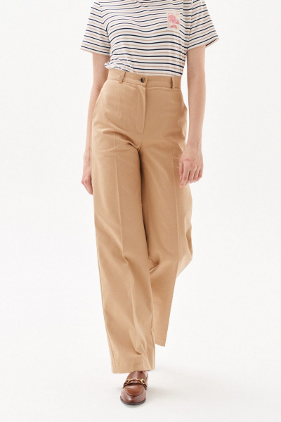 Брюки прямого силуэта из костюмной ткани Morozov Amavie 4.2071_A1_Louvia табак - фото 4