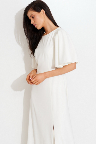 Макси-платье из нарядной ткани с рельефами и разрезом Morozov Amavie 1.2088_A3_Estella белый - фото 7