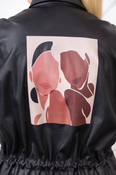 Блуза из вискозы и трикотажа с складками ASV 2737 черный - фото 4