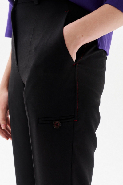 Зауженные брюки классического кроя из текстиля Morozov Amavie 4.2058_A1_Rene черный - фото 8