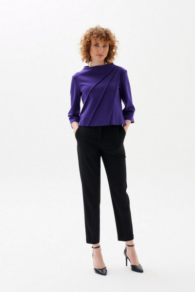 Зауженные брюки классического кроя из текстиля Morozov Amavie 4.2058_A1_Rene черный - фото 3