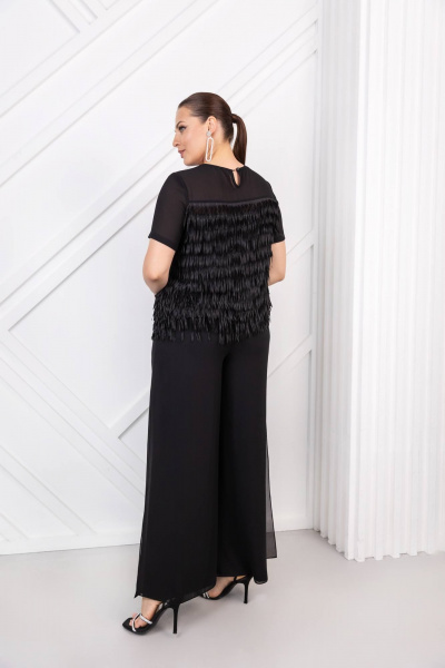 Брюки демисезонные зауженные с разрезами и кармана ми ASV 2739 черный - фото 4